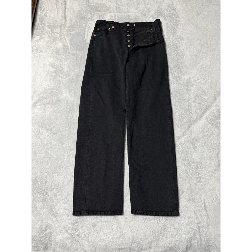Levis Jeans Womens 28 Black Ribcage Straight Ankle Button Fly Dark Wash 28x28
